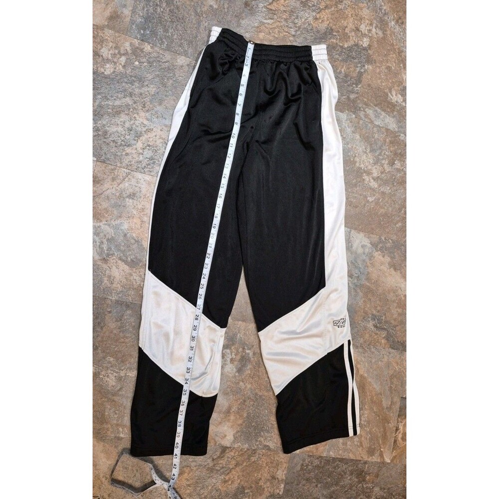Vintage 90s/00s Athletic Works Black And White Snap Up Track Sports Pants Large - Picture 7 of 16